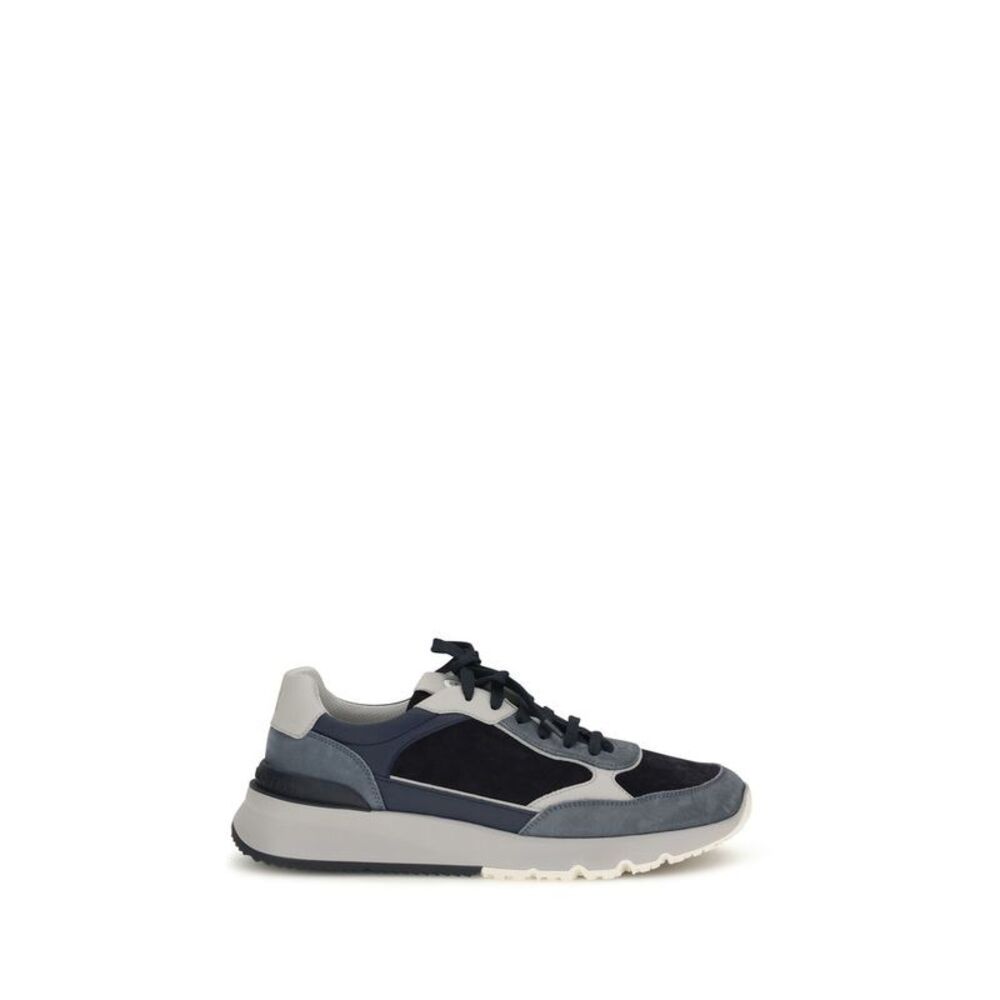 Brunello Cucinelli Blue Calf Leather Bos Taurus Athletic Men's Sneakers